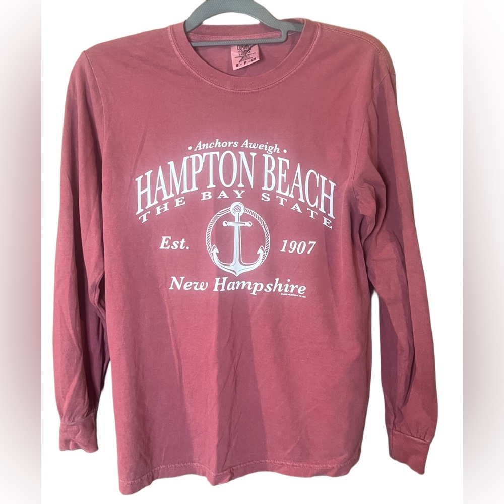 Long sleeve shirt, Hampton Beach, pink, size small